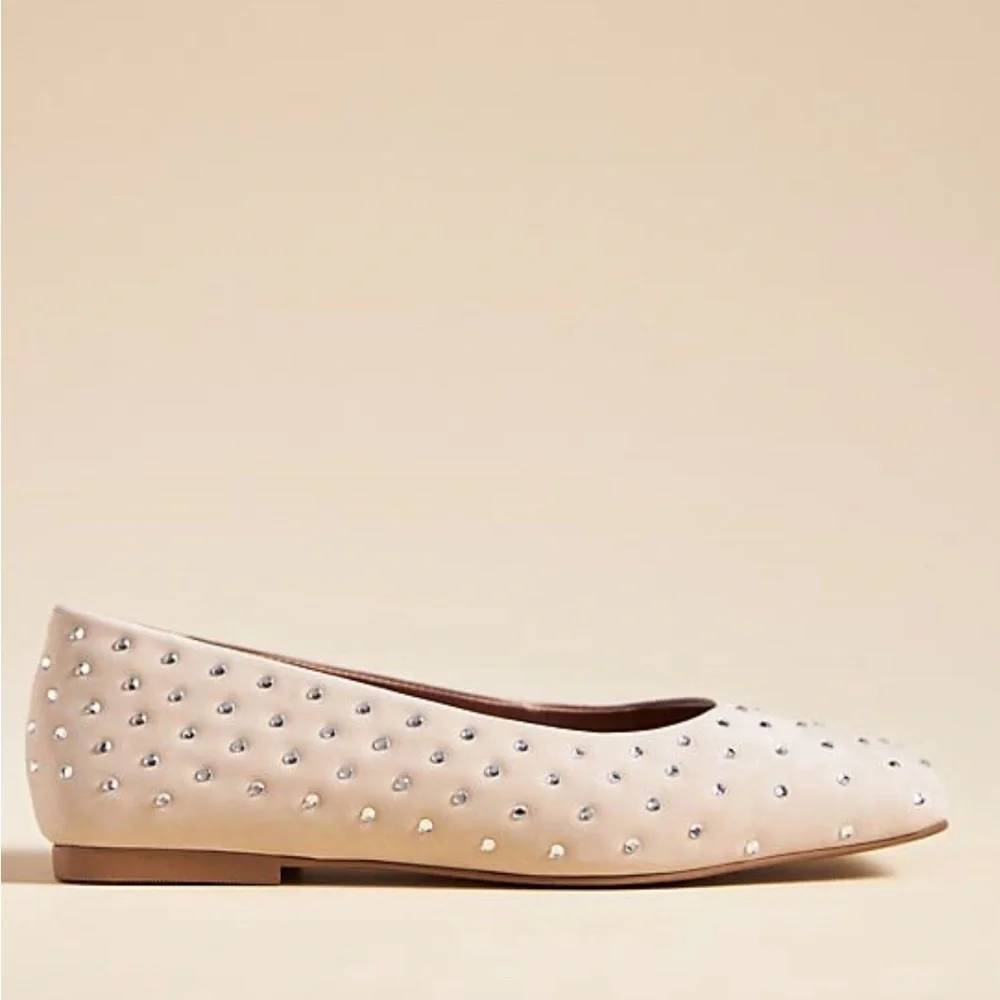 Anthropologie Vicenza Crystal Embellished Ballet Flats Sz. 8 NWOB - Picture 2 of 14